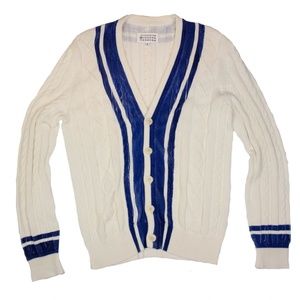 Maison Margiela Painted Cable Knit Cardigan